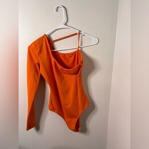 Orange One-Shoulder Women's Top